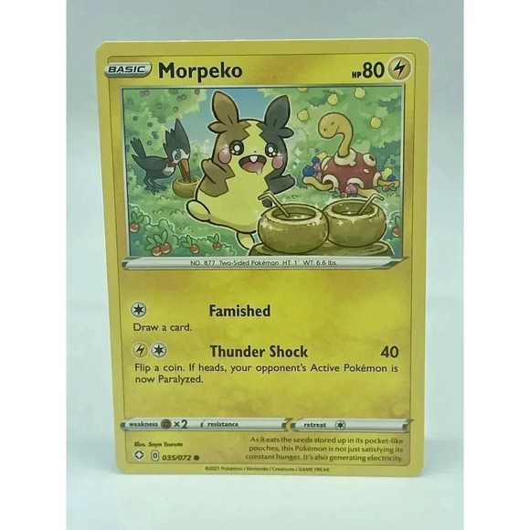 Morpeko 035/072 Shining Fates Non Holo Pokemon TCG Mint‎ Unplayed - Picture 1 of 6